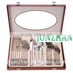 24pcs Cutlery in Visable Wooden Box and Stainless Steel 410 Material Factory Sell Directly thumbnail-3