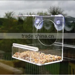Clear Acrylic Bird House & Feeder thumbnail-4