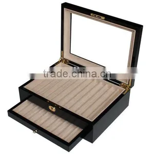 High Gloss Lacquer Finish Black Pencils Box thumbnail-1