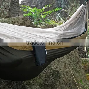 Grey 3m*1.8m High Quolity Nylon 210T Hammock With Ripstop Mosquito Netting thumbnail-1