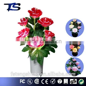 Wedding Decoration Silk Flower Arrangements in Vases Led Fiber Optic Flower Lamp thumbnail-1