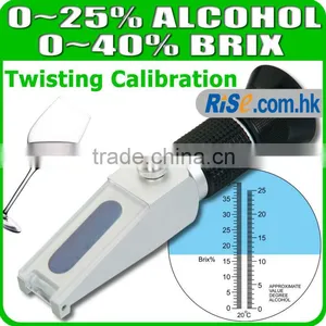 Grape 0~25% VOL 0~40% Twisting Knob Alcohol Wine Brix Refractometer thumbnail-1
