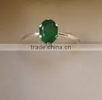 Silver Rings With Green Onyx thumbnail-1