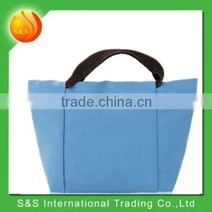 Practical Solid Color Tote Bag Foldable Lady Bags Handbag thumbnail-4