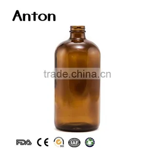 100ml Amber Pharmaceutical Boston Rounds With Brush Caps thumbnail-1
