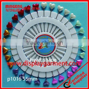Pearl Color Head 55mm Heart Shaped Plastic Hijab Pins thumbnail-1