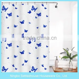 High Quality and Cheap PEVA Stripe Colorful Butterfly Shower Curtains thumbnail-3