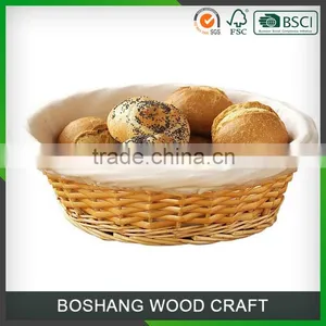 Classic White Fabric Wicker Muffins Food Basket thumbnail-1