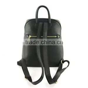 New Special Design Ladies Durable Black Litchi Pattern Leather Backpack thumbnail-4