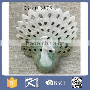 Gradient Color Home Decorative Porcelain Peacock Figurine thumbnail-5