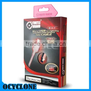 Brand New 2 in 1 MFI Certificated Data Cable Rose Pink thumbnail-1