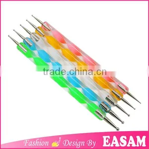 2 Ways Wholesales Crystal 2 Ways 5 Pcs Wave Printing 5colors Pen Nail Dotting Tool thumbnail-1