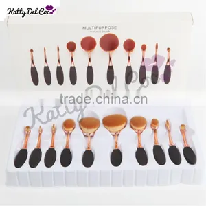 10pcs Rose Gold Oval Makeup Brush Set High Qualtiy With Package Supplier's Choice thumbnail-2