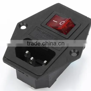 110v ac Power Socket With Red Light Rocker Switch thumbnail-1