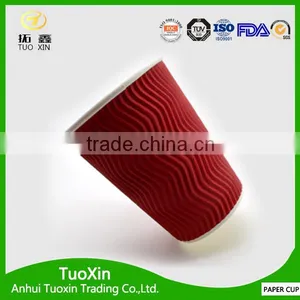 12 Ounce Tripple Wall Red Colored Disposable Paper Cup thumbnail-3