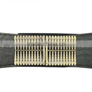 Ladies New Fashion Black Elastic PU Ribbon Waist Belt thumbnail-3