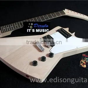 DIY Unfinished Electric Guitar Kits Solid Mahagany China Guitar Factory MX-012 thumbnail-2