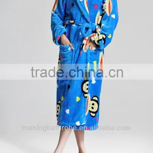 Cheap Ladies' Printed Flannel Bathrobes thumbnail-1
