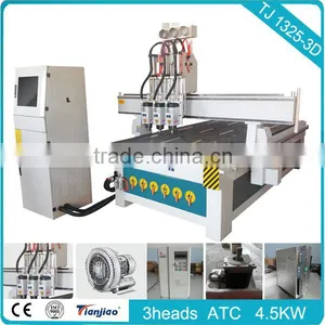 Chinese Manufacturer 3 Spindles ATC Wood Cnc Router TJ1325 thumbnail-1