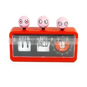 Calendar Clock,table Clock,twin Bell Clock,wooden Desk Clock thumbnail-1