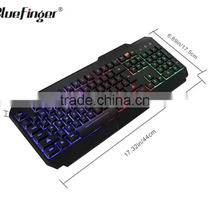 Cheaper Black Waterproof Keyboard for Gaming With Rainbow Backlit thumbnail-3