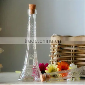 150ml Clear Glass Art Deco Eiffel Tower Perfume Bottles With Cork Caps thumbnail-2