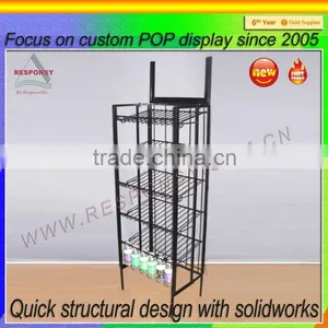 Cost-saving Muti-tiers Beverage Metal Wire Racks Display Shelf thumbnail-5