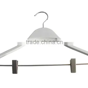 Wooden Hanger With Clips for Shirt and Pants, Laminated Hanger for Hotel High Quality Hanger thumbnail-1