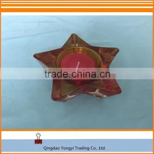 Star Shaped Glass Material With Tealight Candle/Paraffin Wax Candle For Home Decoration thumbnail-4