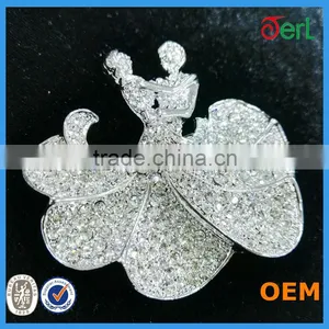 Fashion Clear Rhinestone Lover Brooch For Wedding Invitation thumbnail-6
