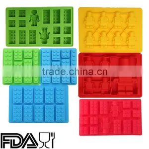 BPA Free Lego, Lego Building Bricks and Figures Silly Candy Molds Ice Cream Tools & Silicone Ice Cube Trays thumbnail-1