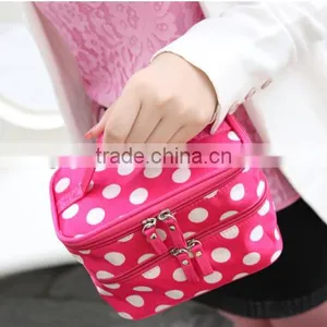 New Style Cute Dot Cosmetic Pouch For Travel With Handle thumbnail-2