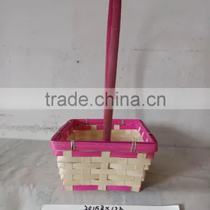 Easter/Spring Bamboo Basket With Handle thumbnail-1