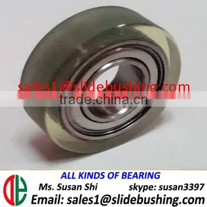 Curtain Window Sliding Door Plain Bearing 625 Wrapped Polyurethane PU Rubber Ball Bearing U V Groove Ring Plastic Coated Bearing thumbnail-1