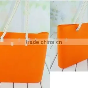 Silicone Beach Handbag With Cotton Rope Handle&Silicone Beach Style Handbag&silicone Beach Bag thumbnail-3