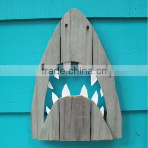 Rustic Wooden Shark Wall Art thumbnail-1