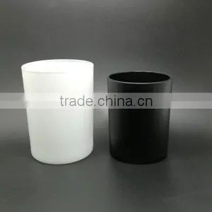 400ml Flat Bottom Outside White Glass Candle Holder thumbnail-3