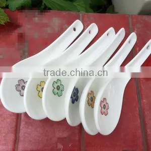 SP-1541 Haonai Flower Decal Ceramic Spoon, Ceramic Soup Spoon thumbnail-4