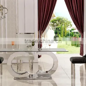 TH286-1 Home Furniture Tempered Glass Top Dining Set thumbnail-4