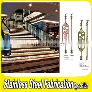 Engraved Decorative Integral Aluminum Stair Railing Side Mounting Baluster thumbnail-5