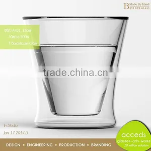 Wholesale Unique Shaped Elegant Borosilicate Drinking Glass Cup thumbnail-5