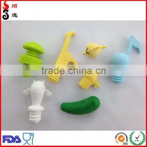 Wholesales High Quality FDA /LFGB Approved Food Grade Customized Silicone Wine Bottle Stoppers thumbnail-1