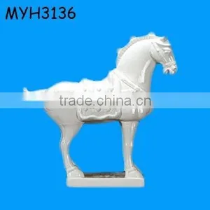 White Ceramic Horse Sculpture thumbnail-1