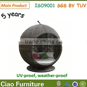 Round Daybed Cheap Outdoor Rattan Day Bed thumbnail-1