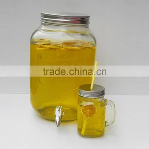 8L Ice Cold Embossed Storage Glass Jar With Tap thumbnail-3