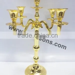 Wedding Centerpieces Gold Plated Candelabra thumbnail-5