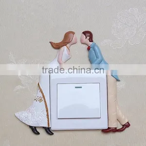 Wedding Theme Relief Wall Decor Resin Switch Sticker for Sale thumbnail-6
