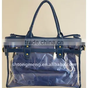 Clear Handbag With Removable Satin Insert&clear PVC Tote Bag(TM-PVC-001) thumbnail-1