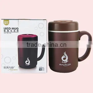400ML Double Wall Glass Office Tea Mug thumbnail-2