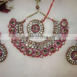 Patwa Beads CHOKER Necklace EARRING Set thumbnail-1